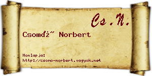 Csomó Norbert névjegykártya